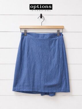 Options International Vintage Culotte Skort – Light Blue – Size M